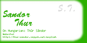sandor thur business card